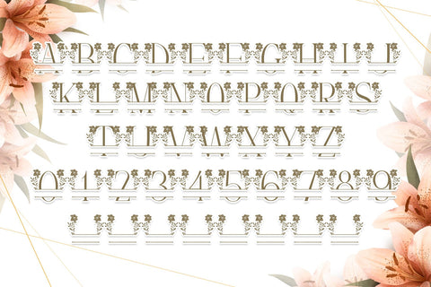 Beauty Lily Line Monogram Font Dm Letter Studio 