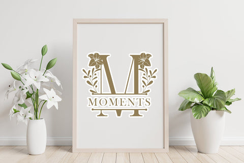 Beauty Lily Line Monogram Font Dm Letter Studio 