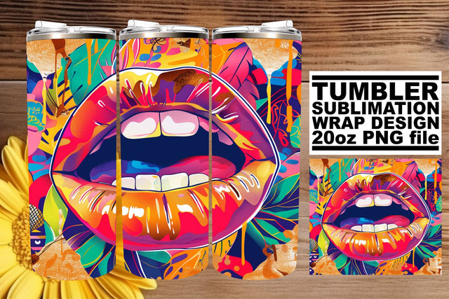 Beauty Lips Tumblers Wrap – 20oz Colorful Sublimation Print Sublimation afrosvg 