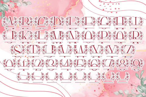 Beauty Magnolia Line Monogram Font Dm Letter Studio 