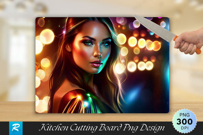 Beauty Model with Lights Cutting Board Sublimation Regulrcrative 