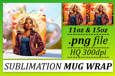 Beauty Mug Wrap Afro Sunset 15oz 11oz Sublimation afrosvg 