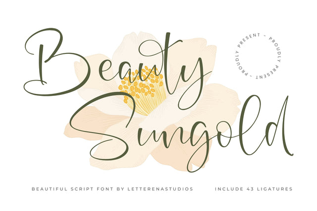 Beauty Sungold - Beautiful Script Font Font Letterena Studios 