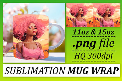 Beauty Sunset Mug 11oz 15oz Wrap Sublimation afrosvg 