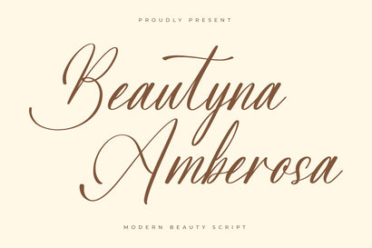 Beautyna Amberosa - Modern Beauty Script Font Letterena Studios 