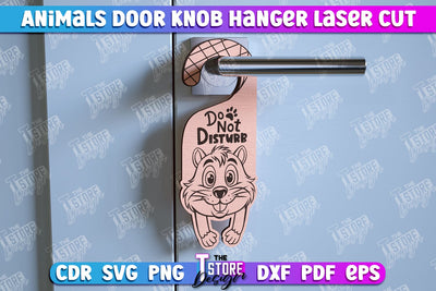 Beaver Door Knob Hanger | Children's Room | Door Sign | Baby Animals | CNC File SVG The T Store Design 