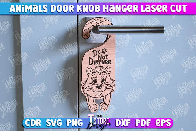 Beaver Door Knob Hanger | Children's Room | Door Sign | Baby Animals | CNC File SVG The T Store Design 