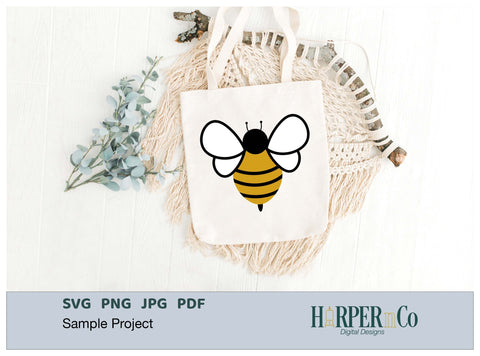 Bee 1 SVG PNG Cut EPS File SVG HarperNCo 