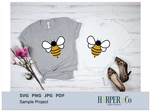 Bee 1 SVG PNG Cut EPS File SVG HarperNCo 