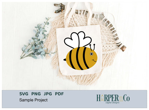 Bee 2 SVG PNG Cut EPS File SVG HarperNCo 