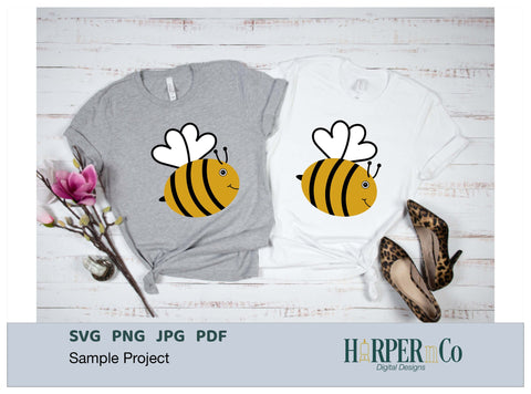Bee 2 SVG PNG Cut EPS File SVG HarperNCo 