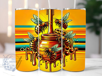Bee 20oz Skinny Tumbler, Honey Bee Tumbler Png, Straight & Tapered Tumbler Wrap, Instant Digital Download Sublimation ToriDesigns 