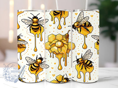 Bee 20oz Skinny Tumbler, Honey Bee Tumbler Png, Straight & Tapered Tumbler Wrap, Instant Digital Download Sublimation ToriDesigns 