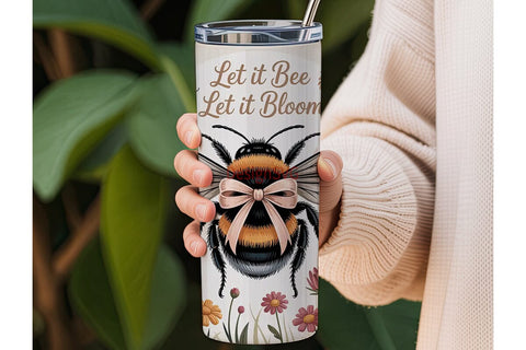 Bee and Bloom 20oz Tumbler Wrap Sublimation DesignSVG 