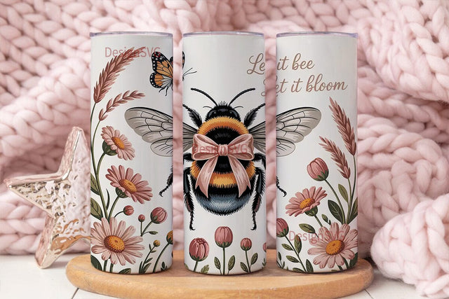 Bee and Bloom 20oz Tumbler Wrap Sublimation DesignSVG 