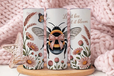 Bee and Bloom 20oz Tumbler Wrap Sublimation DesignSVG 