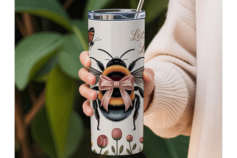 Bee and Bloom 20oz Tumbler Wrap Sublimation DesignSVG 