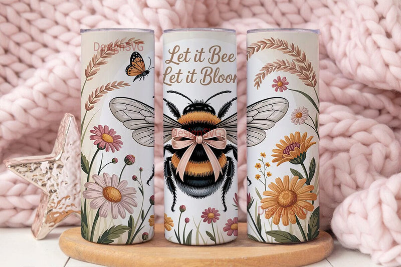 Bee and Bloom 20oz Tumbler Wrap Sublimation DesignSVG 