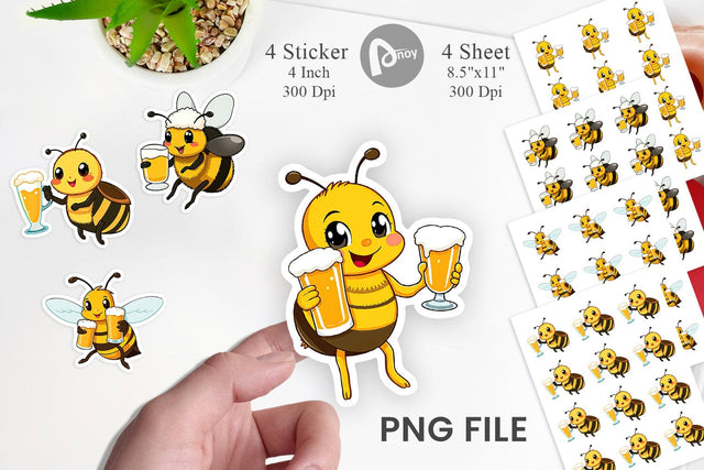 Bee Beer Day Sticker Sublimation artnoy 