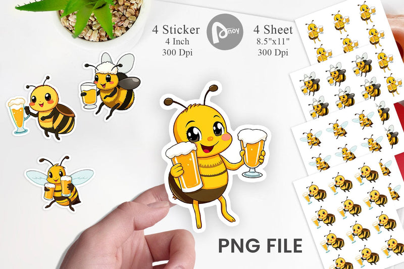 Bee Beer Day Sticker Sublimation artnoy 