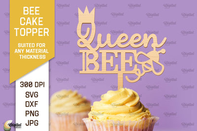 Bee Cake Topper Laser Cut. Honeycomb Design SVG SVG Evgenyia Guschina 
