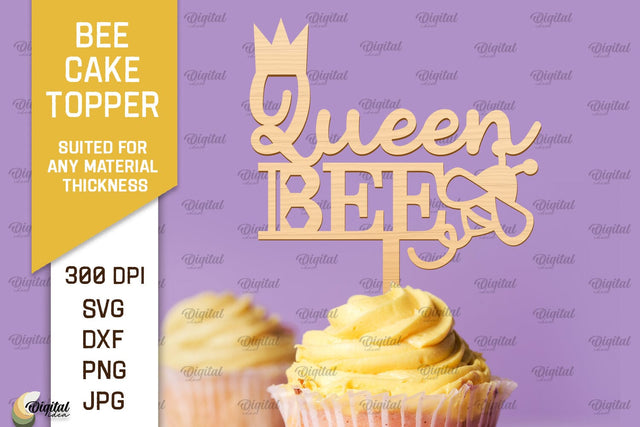 Bee Cake Topper Laser Cut. Honeycomb Design SVG SVG Evgenyia Guschina 