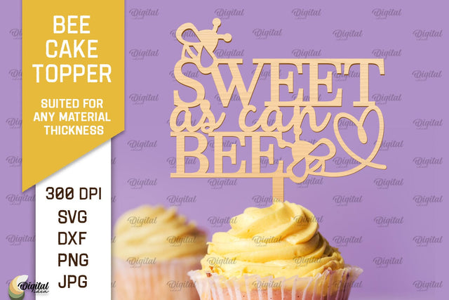 Bee Cake Topper Laser Cut. Honeycomb Design SVG SVG Evgenyia Guschina 