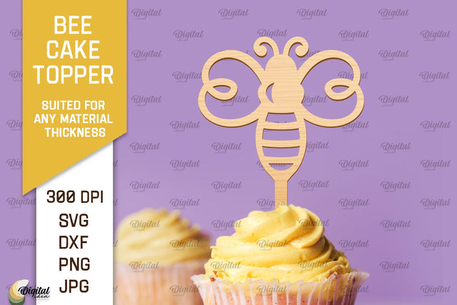 Bee Cake Topper Laser Cut. Honeycomb Design SVG SVG Evgenyia Guschina 