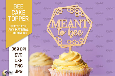Bee Cake Topper Laser Cut. Honeycomb Design SVG SVG Evgenyia Guschina 
