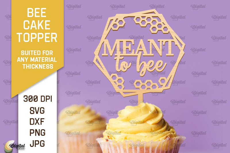 Bee Cake Topper Laser Cut. Honeycomb Design SVG SVG Evgenyia Guschina 