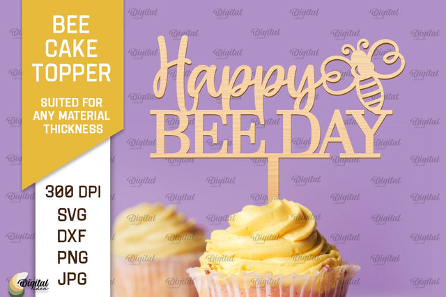 Bee Cake Topper Laser Cut. Honeycomb Design SVG SVG Evgenyia Guschina 