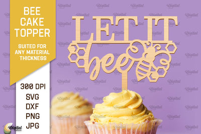 Bee Cake Topper Laser Cut. Honeycomb Design SVG SVG Evgenyia Guschina 