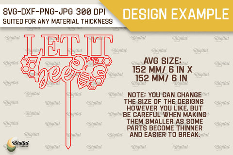 Bee Cake Toppers Laser Cut Bundle. Bee Designs SVG SVG Evgenyia Guschina 