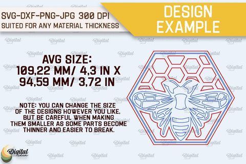 Bee Coaster Laser Cut. Honey Bee Coaster SVG Design SVG Evgenyia Guschina 