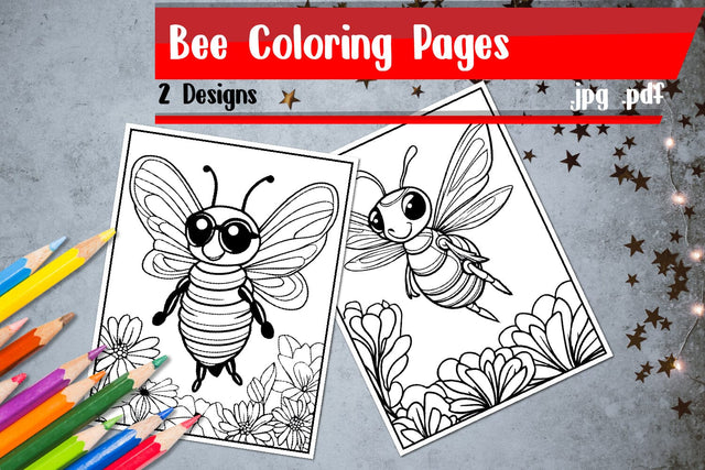 Bee Coloring Pages | Bee Coloring Book SVG zafrans studio 