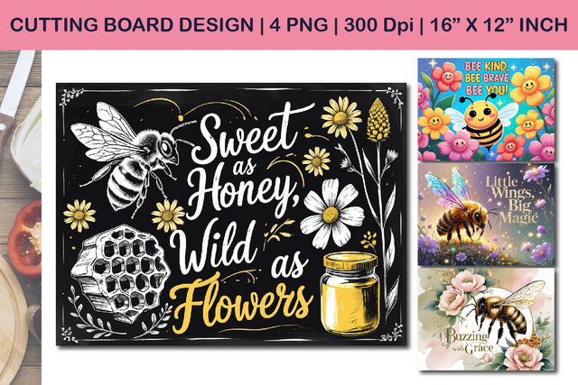Bee cutting board design, sweet as honey quote Sublimation Paper Switch 