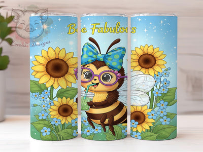 Bee Fabulous Cute Bumble Tumbler, Cute Bee Sublimation PNG, 20oz Skinny Tumbler Design, Bumble Bee Wrap Design, Adorable Bee Quote Tumbler, Fun Bee Lover Wrap, Yellow Black Bee Tumbler Sublimation Lara' s Designs 