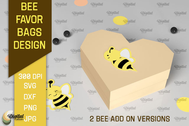 Bee Favor Bag Paper Cut. 3D Favor Box SVG 3D Paper Evgenyia Guschina 