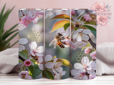 Bee Floral Honeycomb 20oz Tumbler, Honeycomb Design, Spring Flower, 20oz Tumbler Wrap, Sublimation PNG, Cute Nature Cup, Spring Gift Sublimation Li Zamperini 