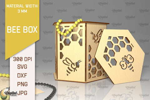 Bee Gift Boxes Laser Cut Bundle. Bee Boxes SVG Designs SVG Evgenyia Guschina 