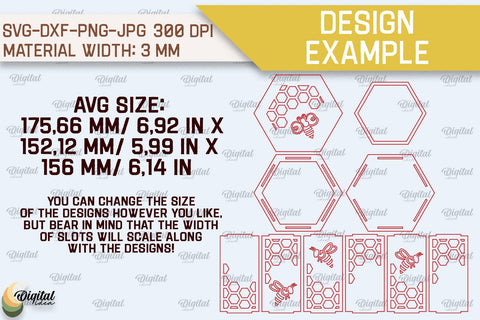 Bee Gift Boxes Laser Cut Bundle. Bee Boxes SVG Designs SVG Evgenyia Guschina 