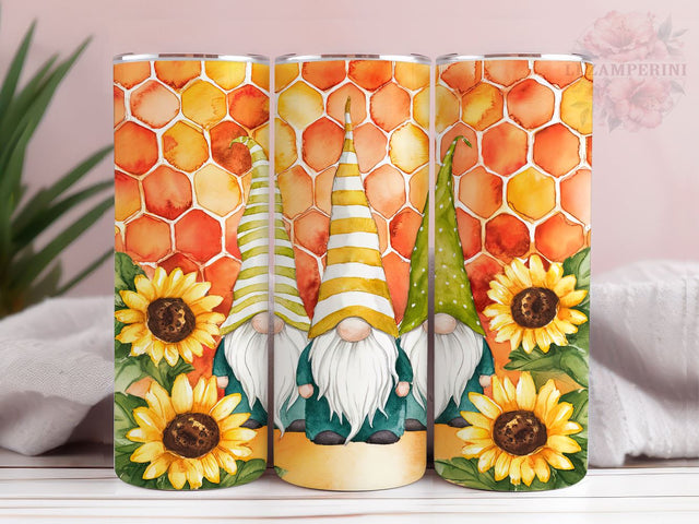 Bee Gnome 20oz Tumbler Wrap PNG, honeycomb Tumbler Png, Straight & Tapered Tumbler Wrap, Instant Digital Download Sublimation Li Zamperini 