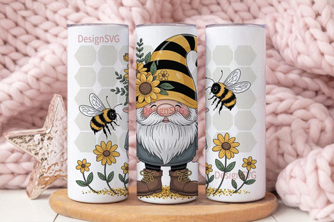 Bee Gnome 20oz Tumbler Wrap Sublimation DesignSVG 
