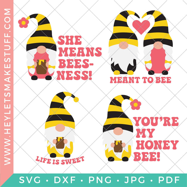 Bee Gnome Bundle SVG Hey Let's Make Stuff 