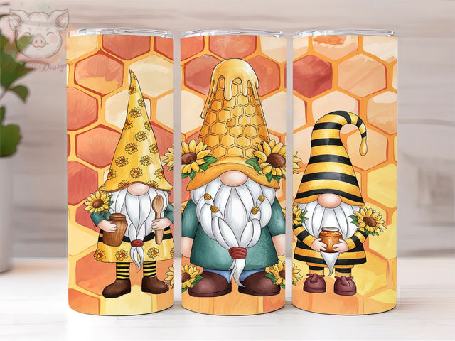 Bee Gnomes 20oz Tumbler Png, Straight & Tapered Tumbler Png, Gnomes Tumbler Png, Digital Download PNG Sublimation Lara' s Designs 