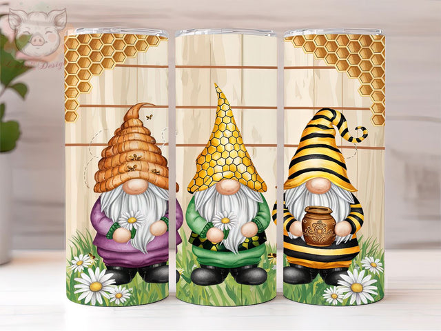Bee Gnomes 20oz Tumbler Png, Straight & Tapered Tumbler Png, Gnomes Tumbler Png, Digital Download PNG Sublimation Lara' s Designs 