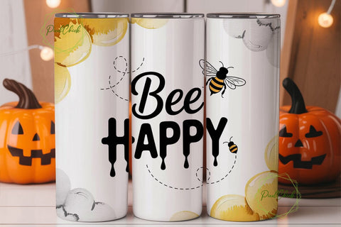 Bee Happy 20oz Tumbler Wrap Sublimation PixelChick 