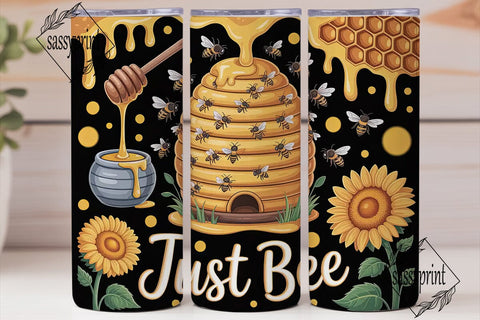 Bee Happy 20oz Tumbler Wrap Sublimation sassyprint 