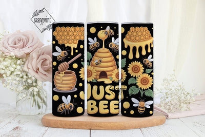 Bee Happy 20oz Tumbler Wrap Sublimation sassyprint 