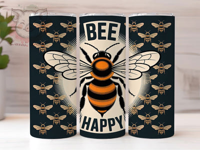 Bee Happy Design 20oz Tumbler Wrap, Bee Happy Quote, Bee Sublimation PNG, Inspirational Bee Design, 20oz Tumbler Wrap, Rustic Bee Wrap, Farmhouse Bee Design Sublimation Lara' s Designs 